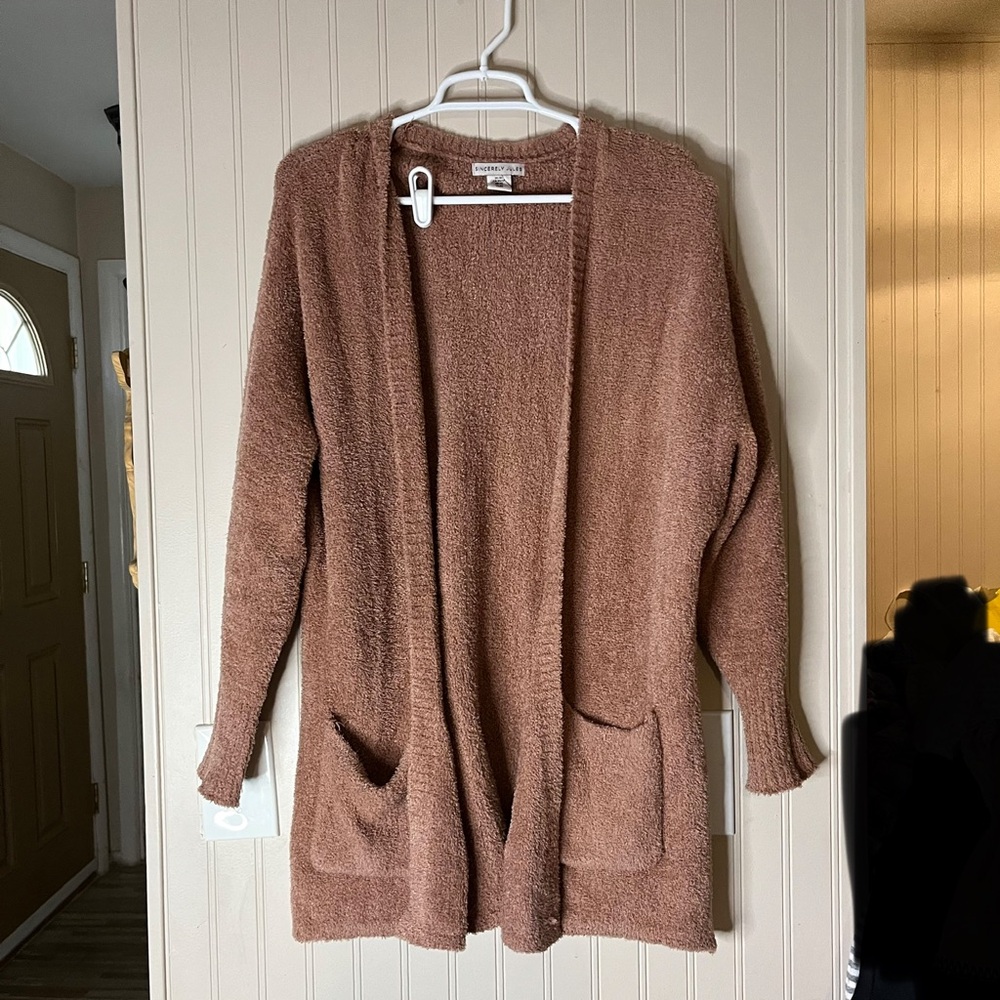 Sincerely Jules fuzzy open-front cardigan size XS